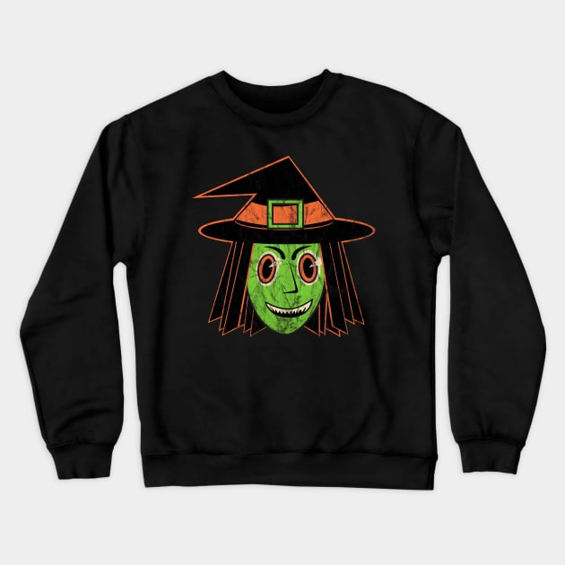 Vintage Halloween Witch Crewneck Sweatshirt by LMHDesigns